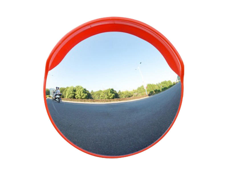 Уличное износостойкое оранжевое дорожное выпуклое зеркало 100см